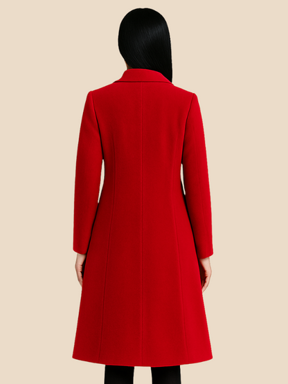 Divisha | Stylish Long Wool Coat for Women - Cozy Winter Outerwear