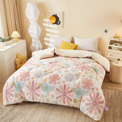 Cozy Floral Print Flannel Duvet for Your Bedroom