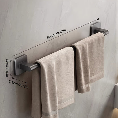 GripBar | Wall-Mounted Towel Rack - No-Drill Aluminium and Plastic Design for Easy Installation
