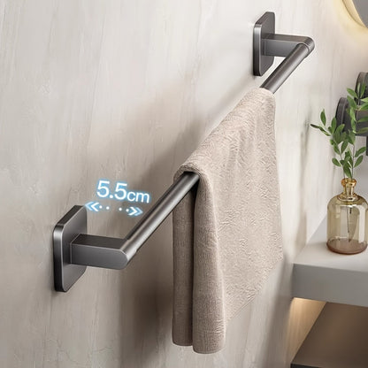GripBar | Wall-Mounted Towel Rack - No-Drill Aluminium and Plastic Design for Easy Installation