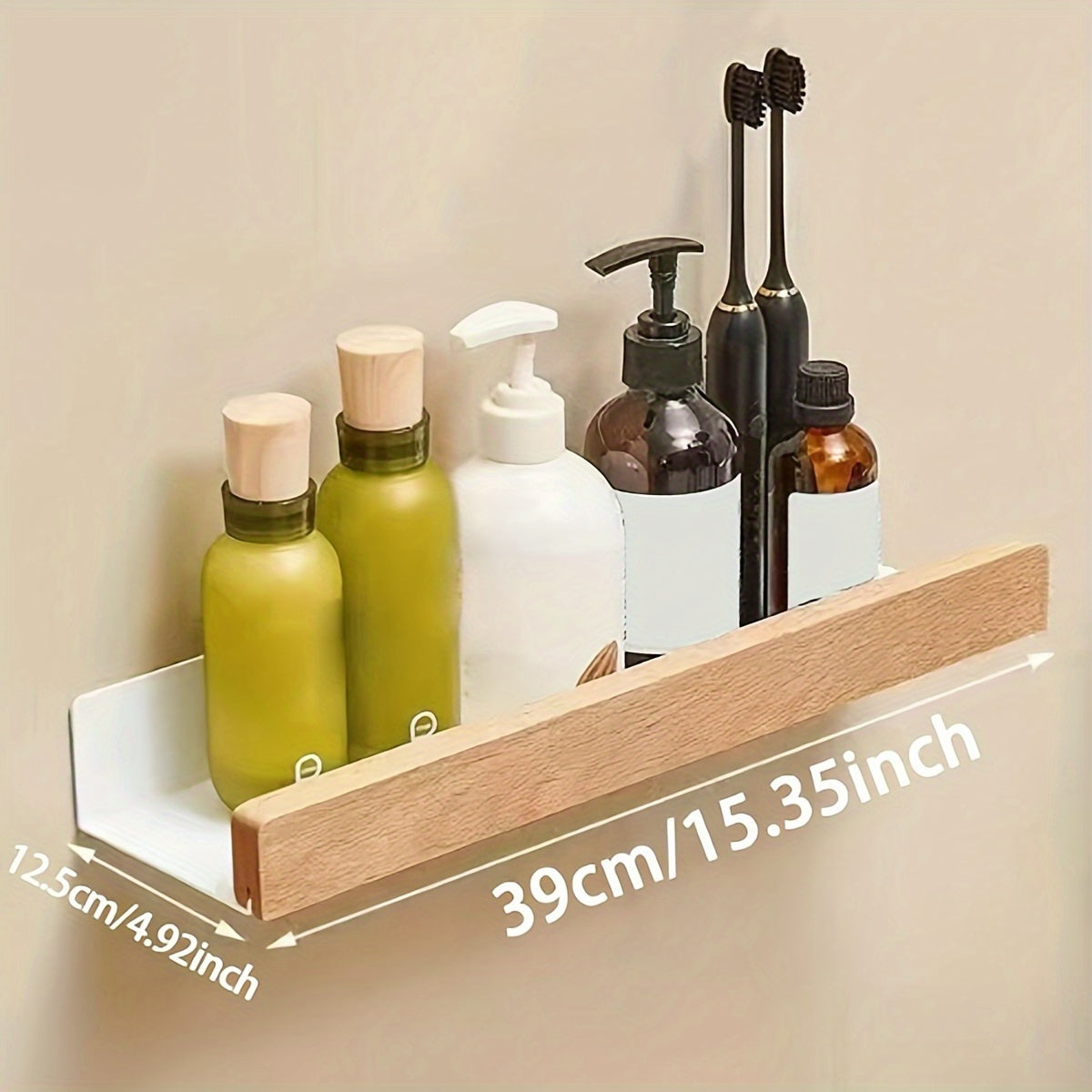 RustiRack | Wall-Mounted Bathroom Storage Rack - Drill-Free Shower Organizer