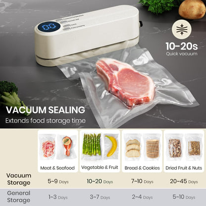Cordless Vacuum Sealer – Extend Food Freshness for Up to 5 Times Longer