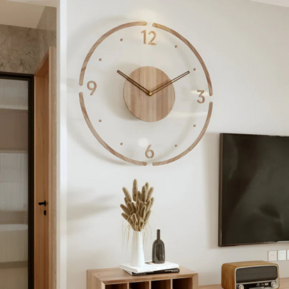 Nock 30 cm Contemporary Wall Clock in Acrylic and Wood for Living Room Decor