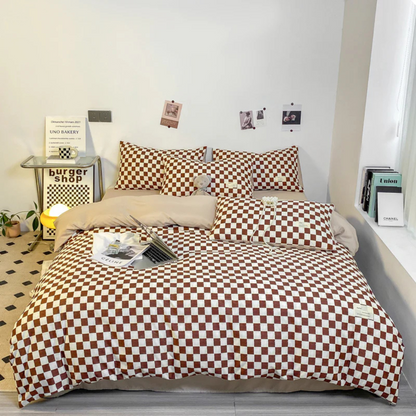 Cashu - Elegant Checked Pattern Luxe Duvet Cover