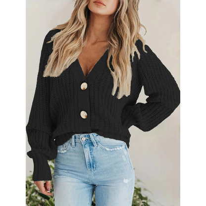 Women's Long Sleeve Cozy Knitted Cardigan | Button-Up Design