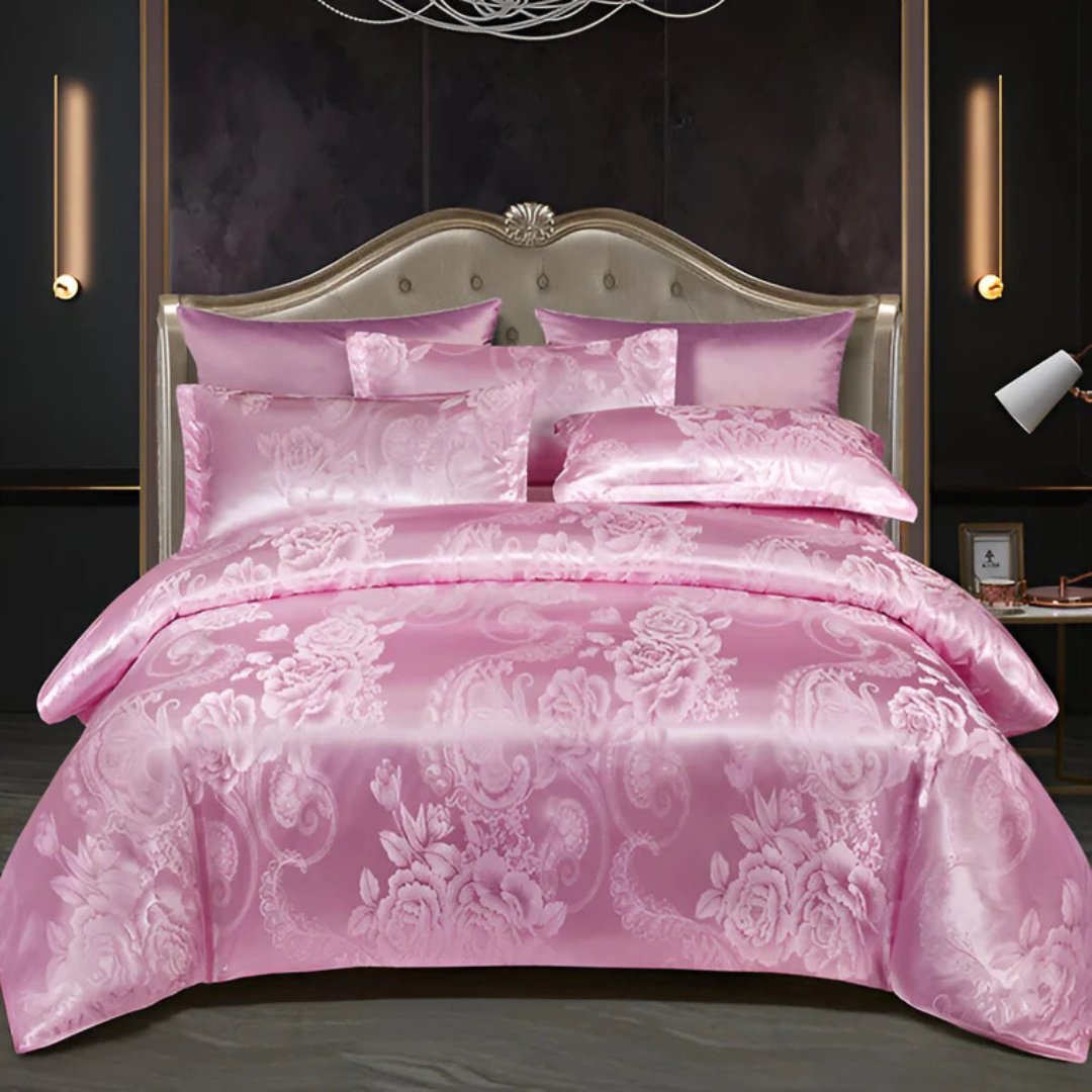 Light Satin Floral Print Duvet Cover