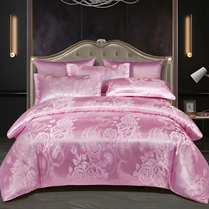 Light Satin Floral Print Duvet Cover