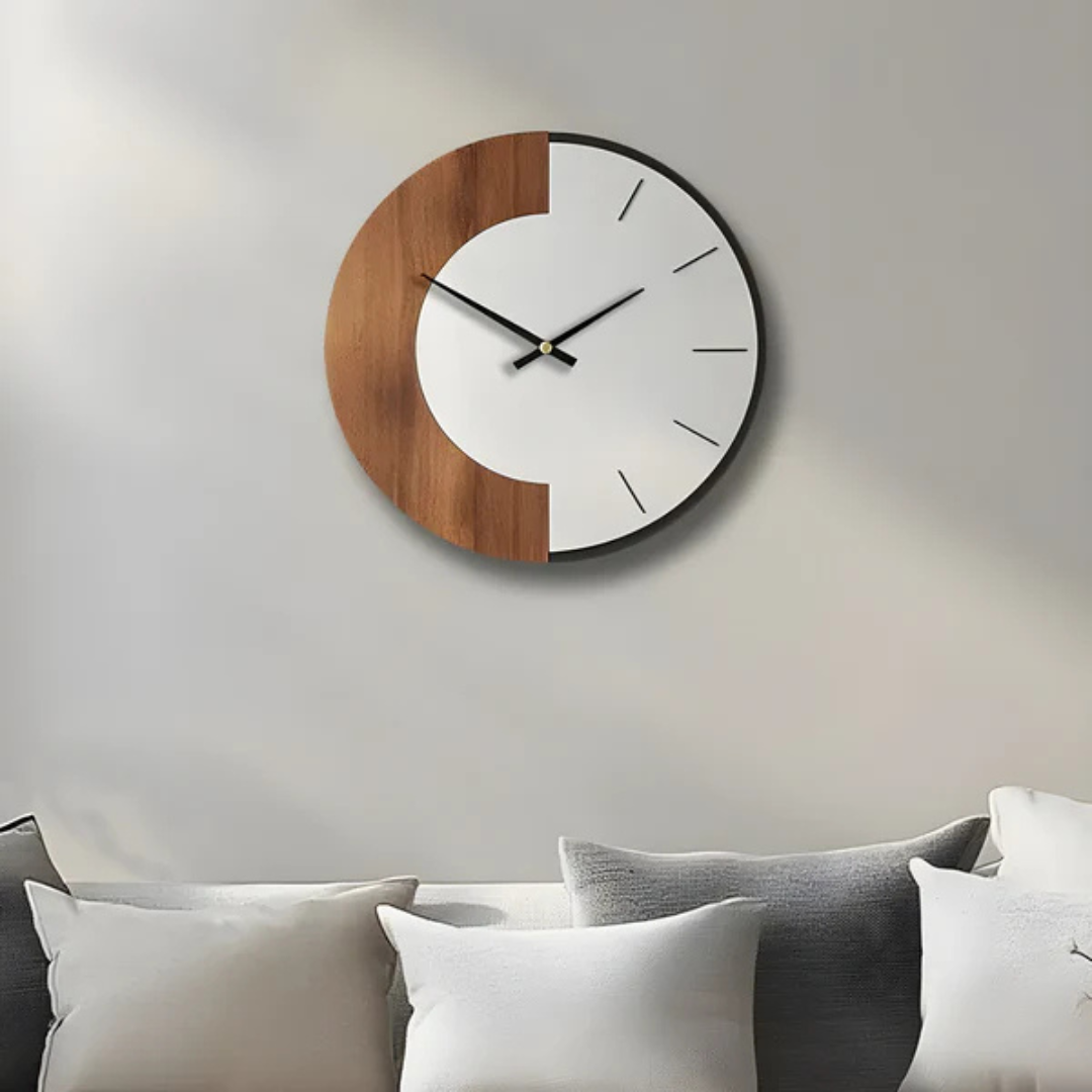 Oversized Rustic Wooden Wall Clock
