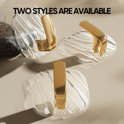 HookElegance | Clear Acrylic No-Drill Wall Hook - Strong Self-Adhesive, Reusable & Waterproof for Bathroom Use