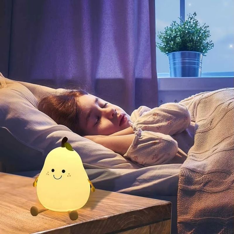 Cozy Pear-Shaped Silicone Night Light with Soft Glow