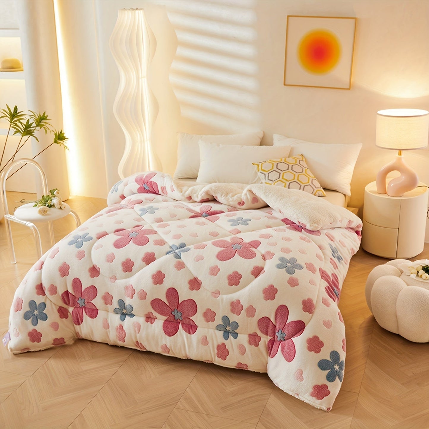 Cozy Floral Print Flannel Duvet for Your Bedroom