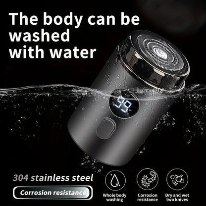 Compact Waterproof Electric Shaver — Portable Grooming Tool with 15 Blades
