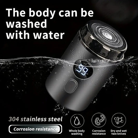 Compact Waterproof Electric Shaver — Portable Grooming Tool with 15 Blades