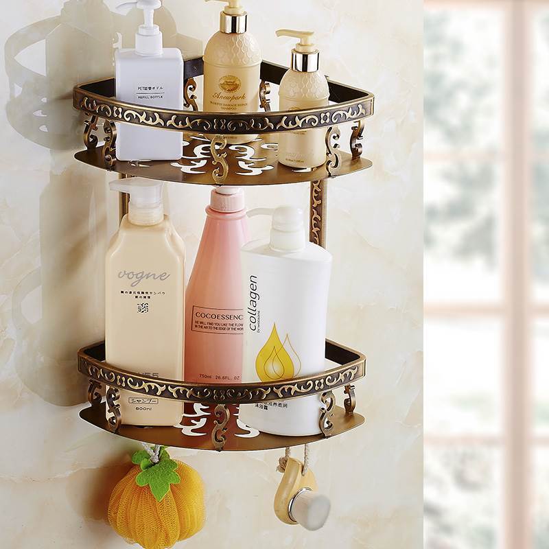 HeritageRust Antique Bronze Bathroom Fixture Set - Towel Rail, Toilet Paper Holder & Brush Holder in Aluminium