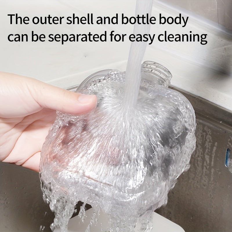 Dispenza | Transparent Wall-Mounted Dispenser Bottle for Kitchen & Bathroom - No Drilling Required