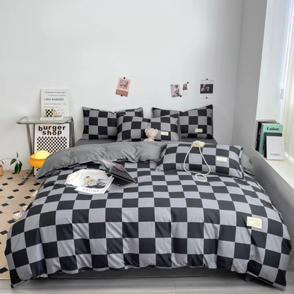 Cashu - Elegant Checked Pattern Luxe Duvet Cover