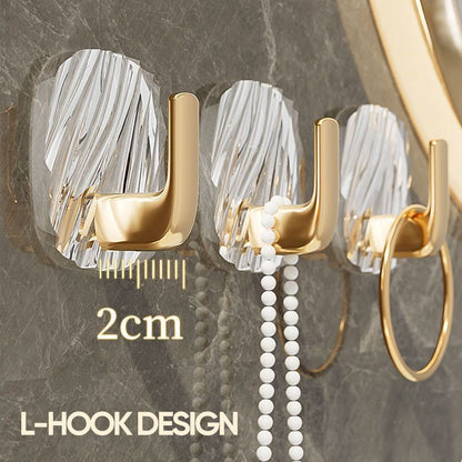 HookElegance | Clear Acrylic No-Drill Wall Hook - Strong Self-Adhesive, Reusable & Waterproof for Bathroom Use