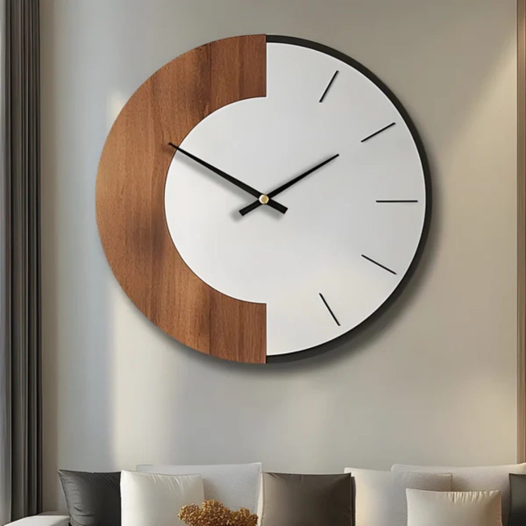 Oversized Rustic Wooden Wall Clock