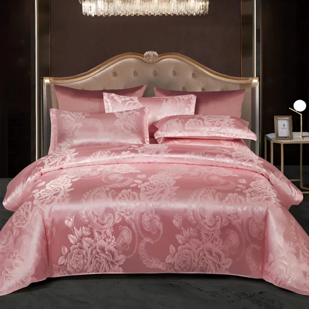 Light Satin Floral Print Duvet Cover