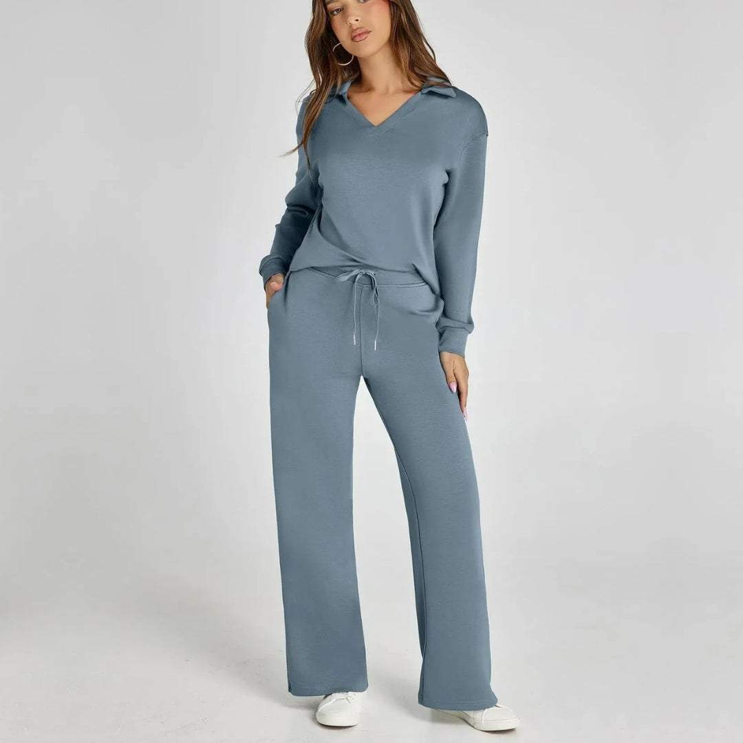 Eline | Luxe Loungewear Set with Comfortable Trousers and V-Neck Style