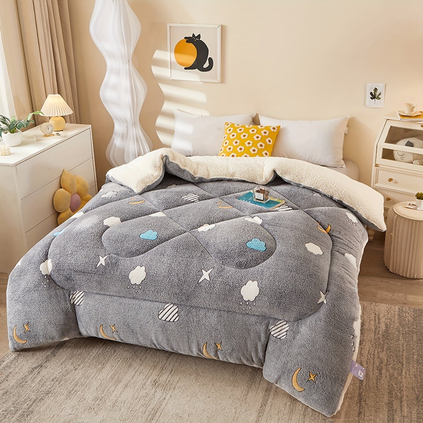 Cozy Floral Print Flannel Duvet for Your Bedroom