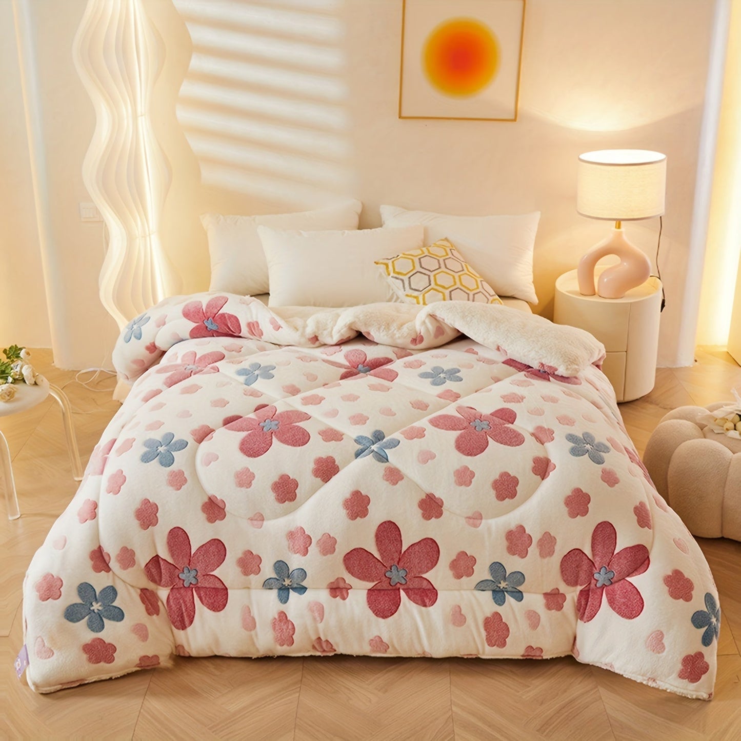 Cozy Floral Print Flannel Duvet for Your Bedroom