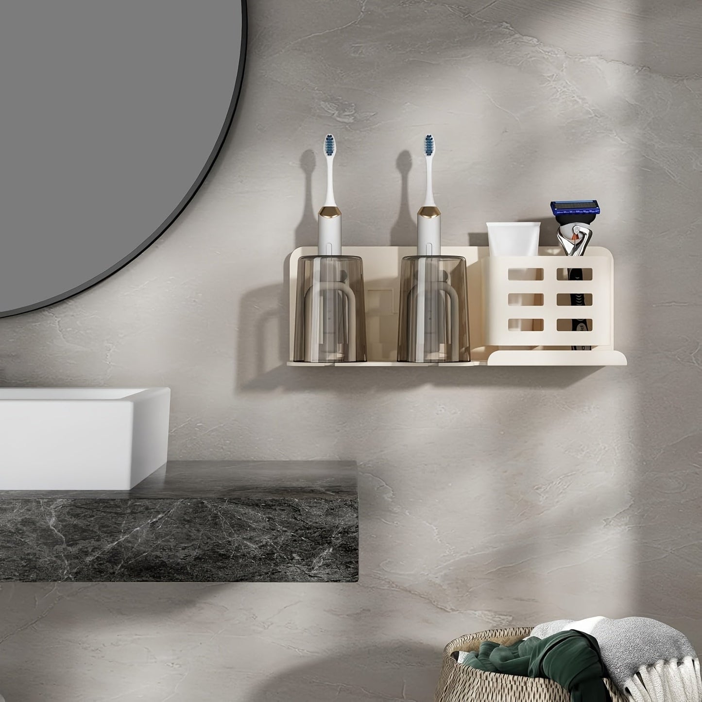 BristleHub | Wall-Mounted Electric Toothbrush Organizer with Drainage Holes for Bathroom