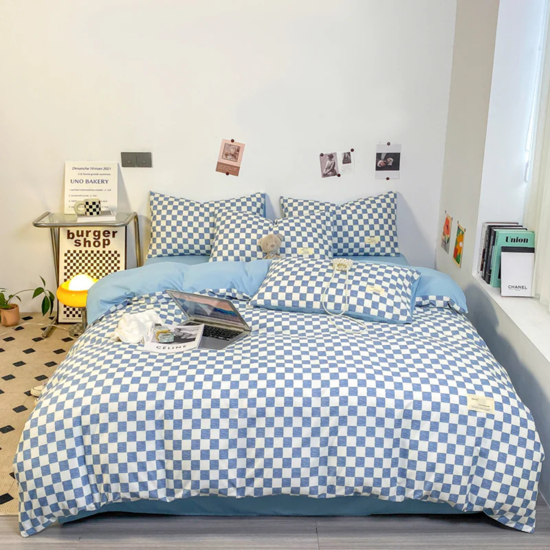 Cashu - Elegant Checked Pattern Luxe Duvet Cover