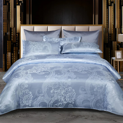 Light Satin Floral Print Duvet Cover