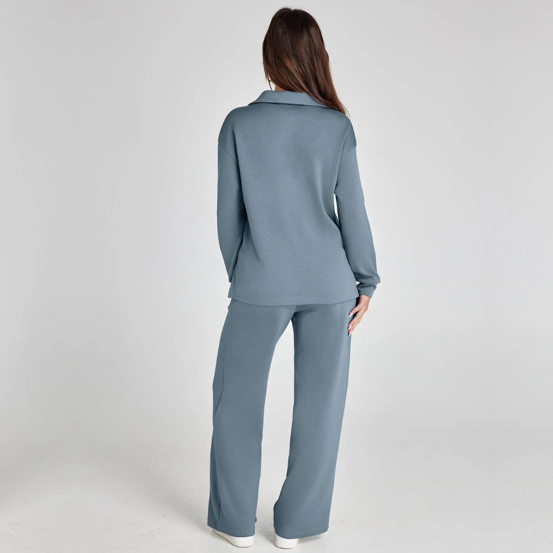Eline | Luxe Loungewear Set with Comfortable Trousers and V-Neck Style