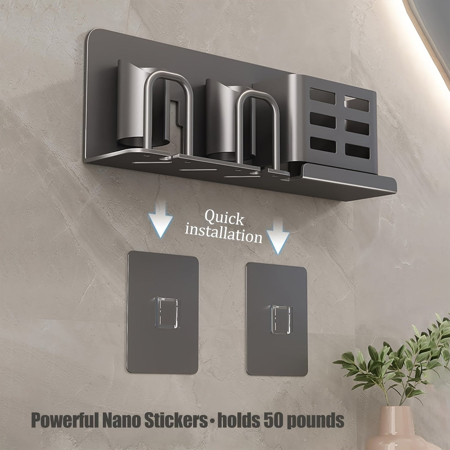 BristleHub | Wall-Mounted Electric Toothbrush Organizer with Drainage Holes for Bathroom