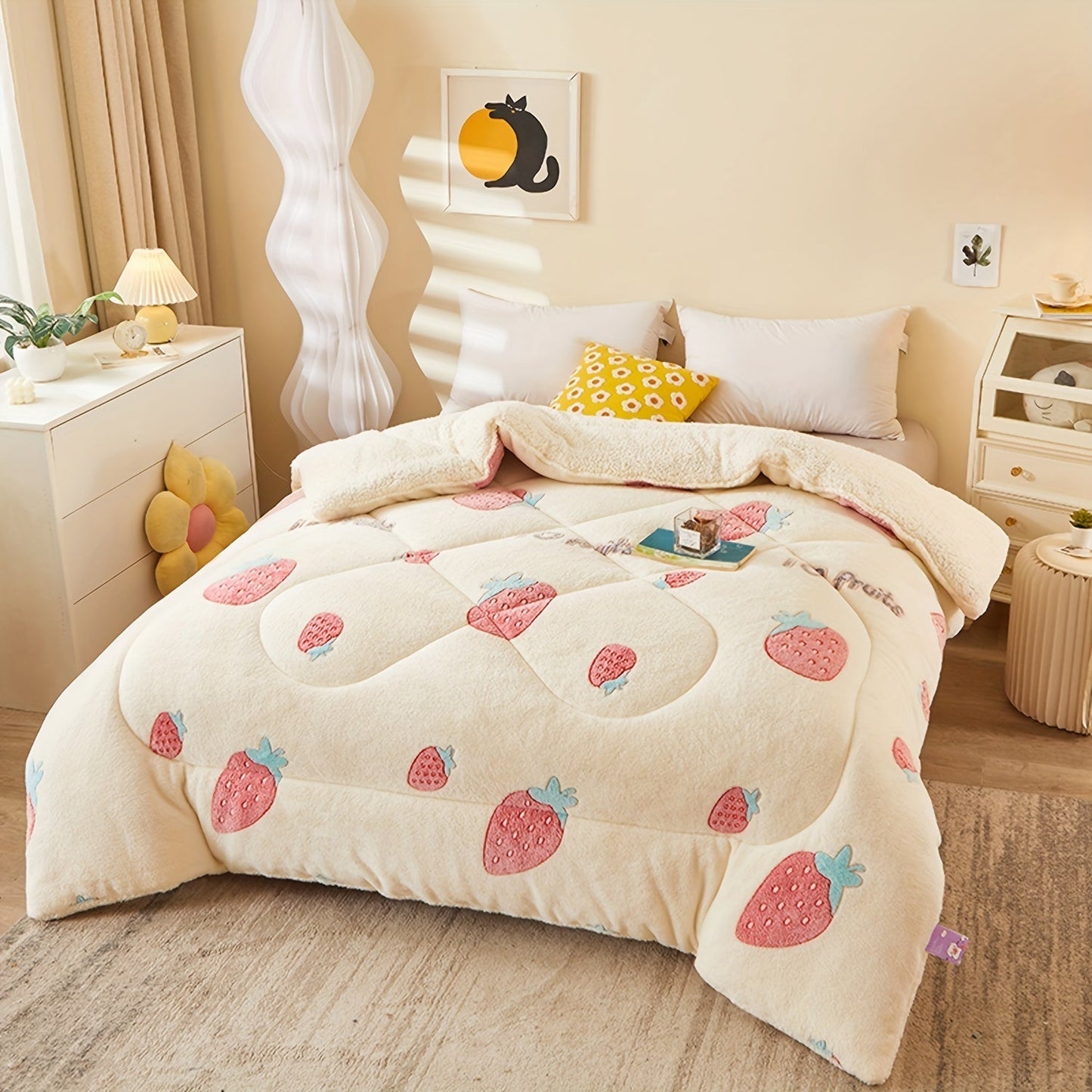 Cozy Floral Print Flannel Duvet for Your Bedroom