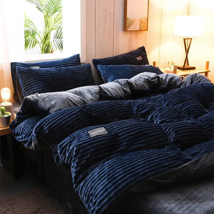 Warm and Plush Velvet Fleece Duvet Cover for Winter