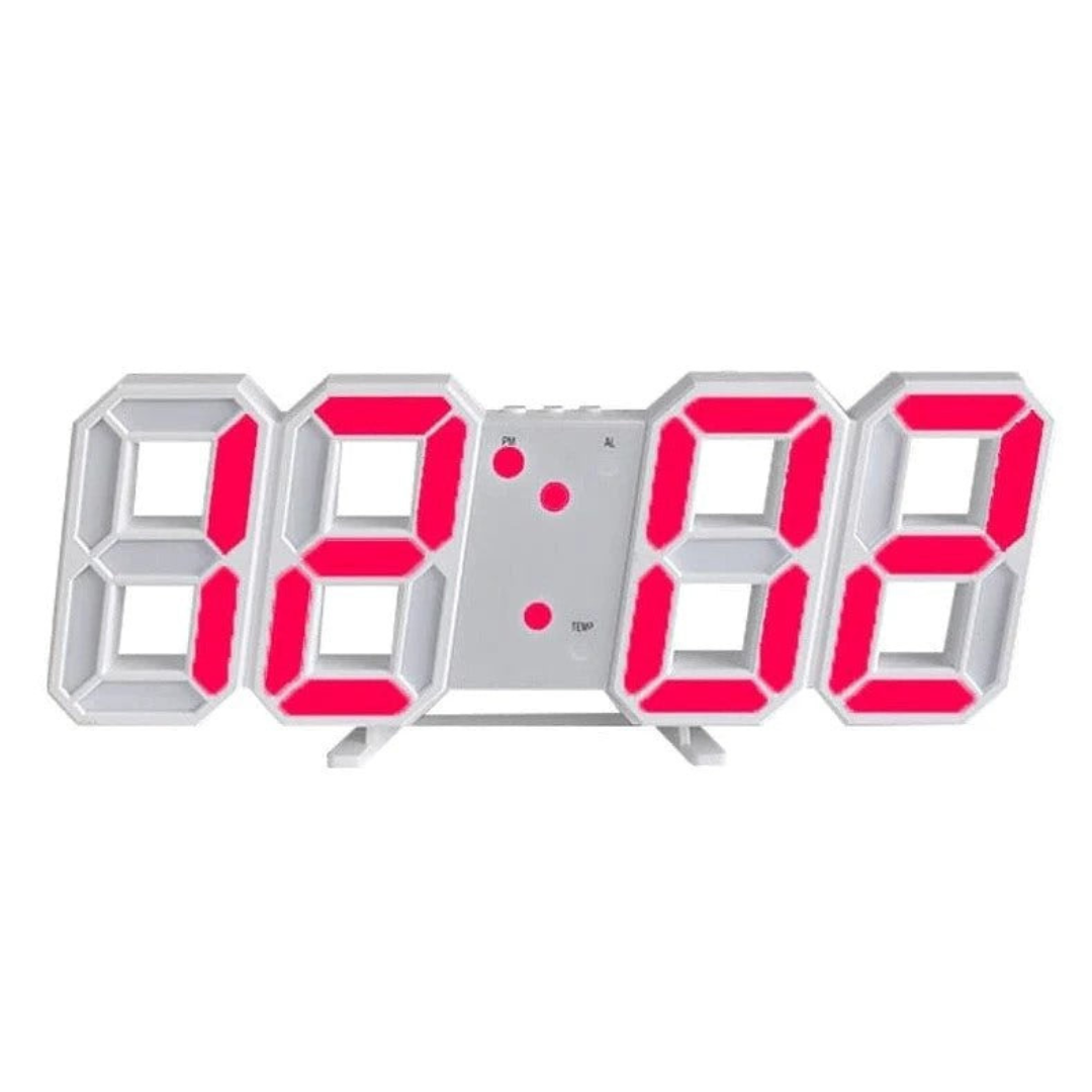 Contemporary 3D LED Wall Clock with Digital Display and User-Friendly Controls