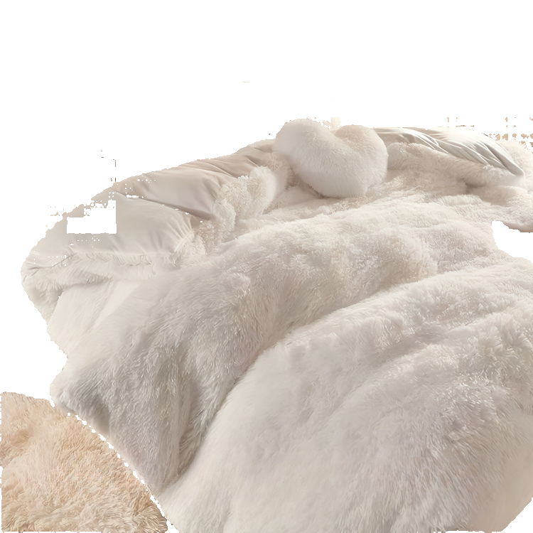 Luxurious Three-Piece Velvet Bedding Set with Soft Velvety Texture