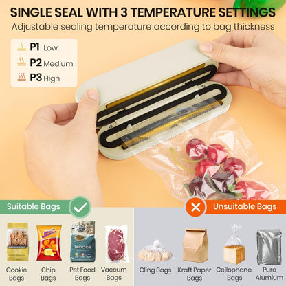 Cordless Vacuum Sealer – Extend Food Freshness for Up to 5 Times Longer