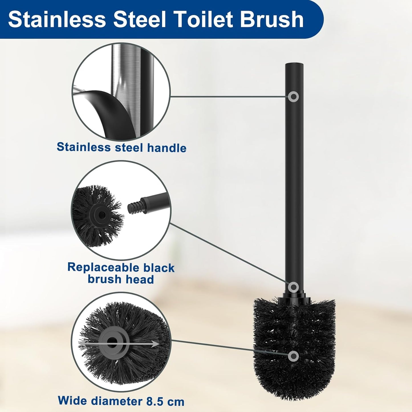 TidyTower | Stylish Toilet Paper Holder and Brush Set - Perfect for a Contemporary Bathroom!