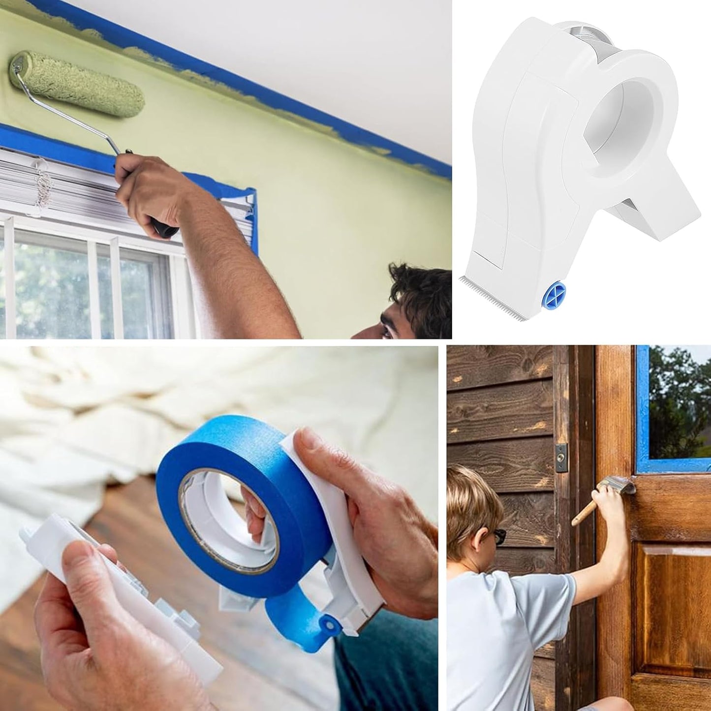 Tape Dispenser with Cutter – Comes with 2 Rolls Included