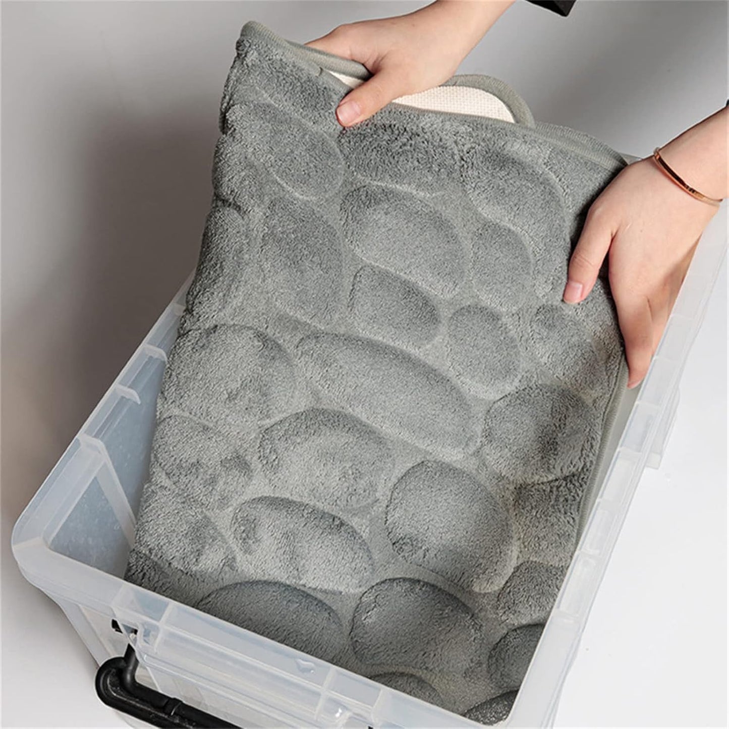 CobbleMat | Non-Slip PVC Bath Mat with Pebble Texture - Quick-Drying, Soft, and Durable for Your Bathroom