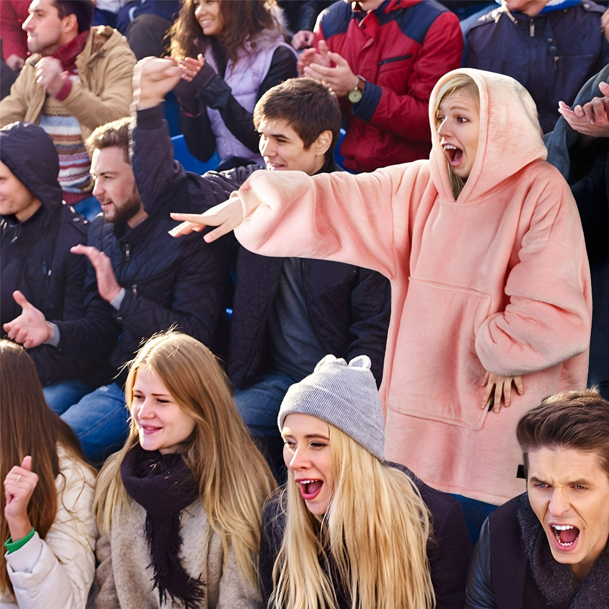 Cozy Universal Blanket Sweater with Oversized Kangaroo Pocket