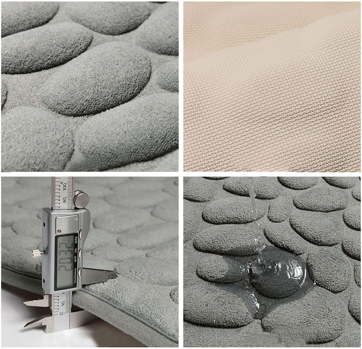 CobbleMat | Non-Slip PVC Bath Mat with Pebble Texture - Quick-Drying, Soft, and Durable for Your Bathroom