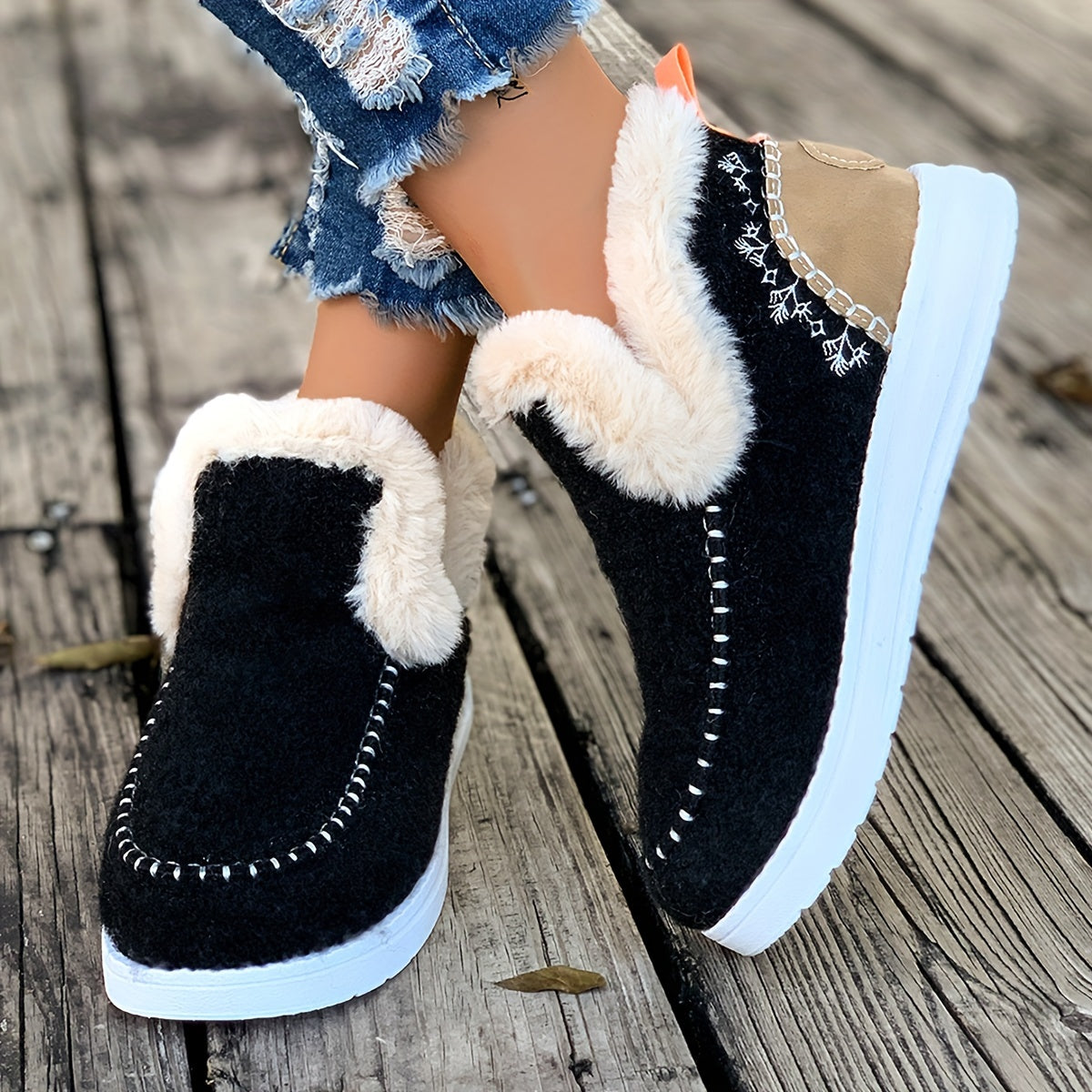 Women's Plush Interior Cozy Winter Slippers with Anti-Slip Sole