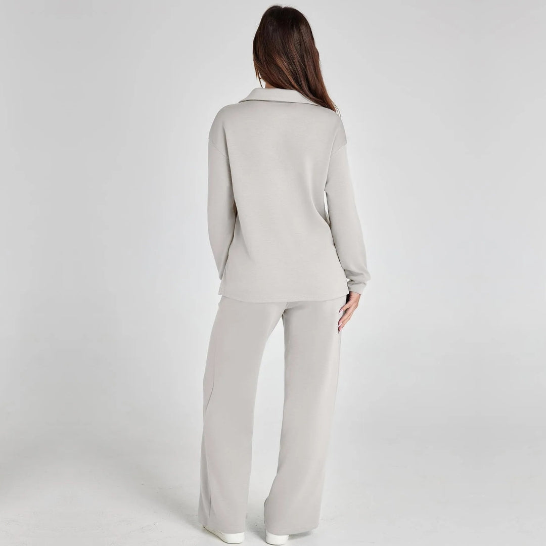 Eline | Luxe Loungewear Set with Comfortable Trousers and V-Neck Style