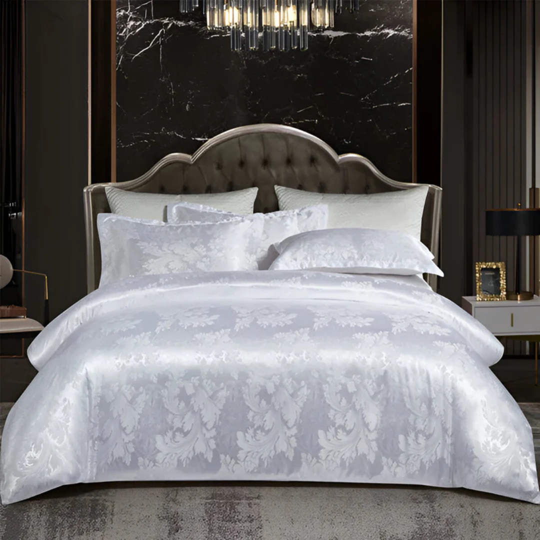 Light Satin Floral Print Duvet Cover