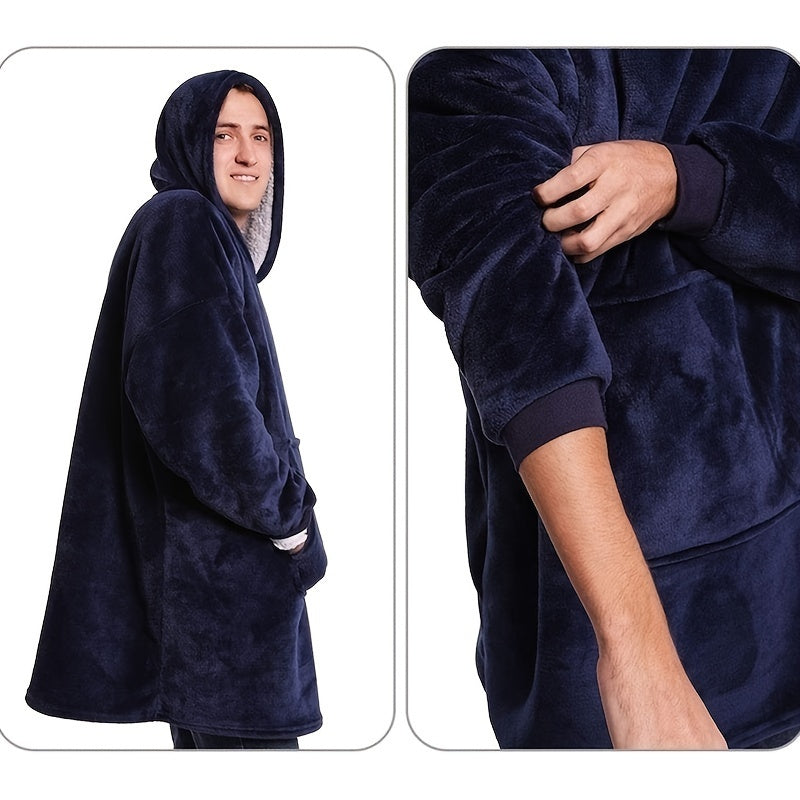 Cozy Universal Blanket Sweater with Oversized Kangaroo Pocket