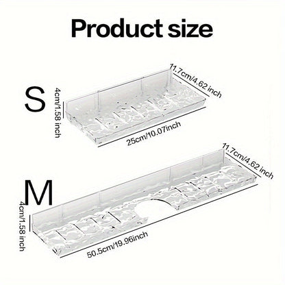 LuxeNook | Wall-Mounted Bathroom Sink Shelf with Hollow Drainage - Plastic Organizer for Bathroom Storage