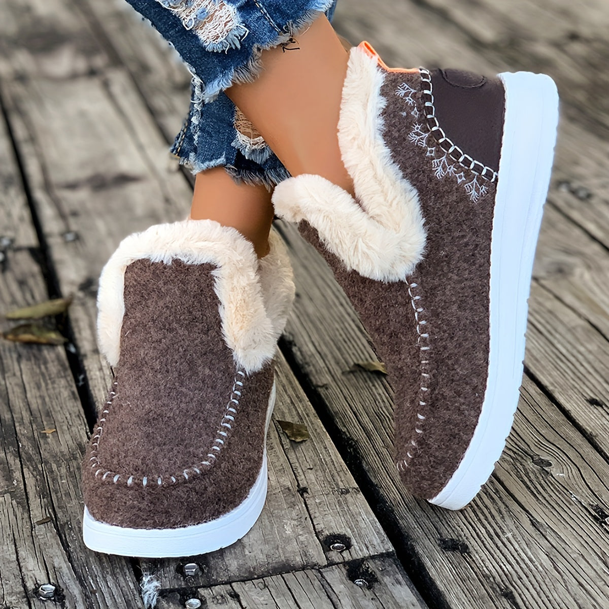 Women's Plush Interior Cozy Winter Slippers with Anti-Slip Sole