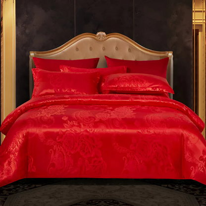 Light Satin Floral Print Duvet Cover