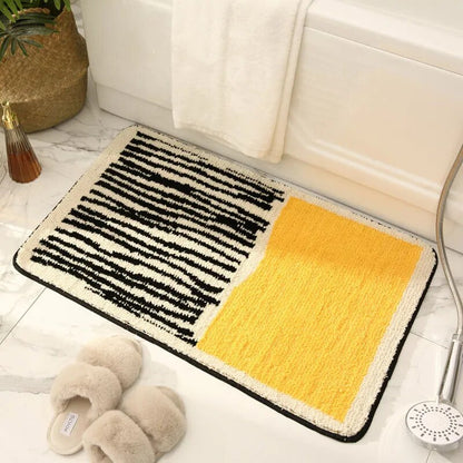 AbstractStep | Handmade Scandinavian Abstract Non-Slip Bath Mat - Chic Bathroom Rug