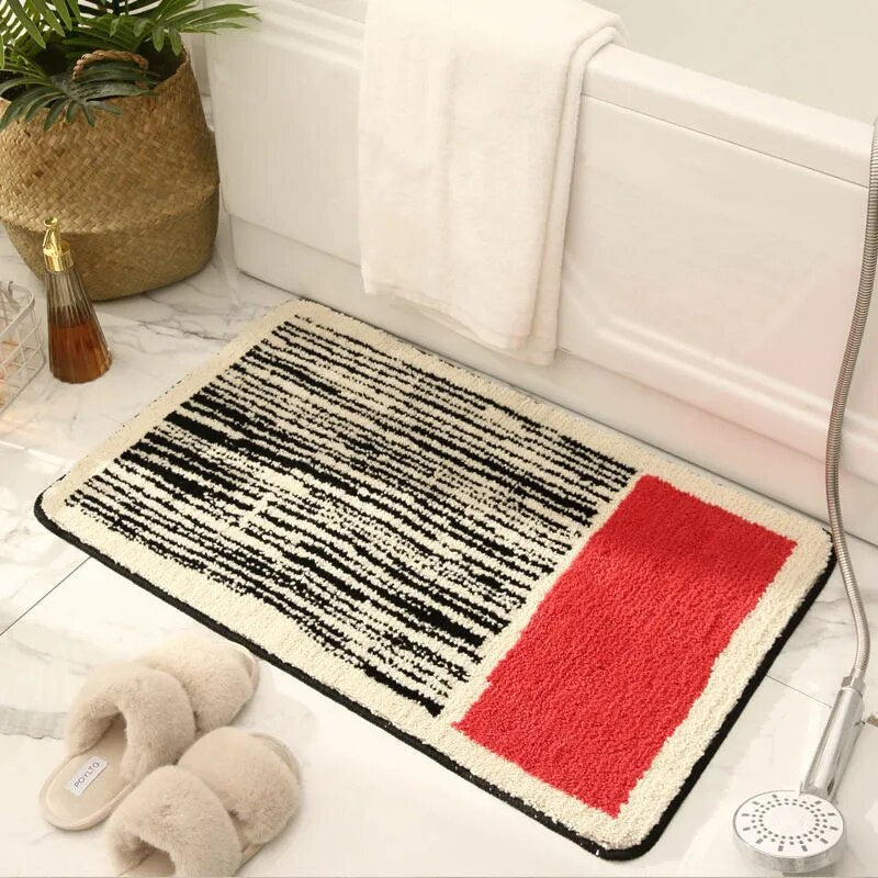 AbstractStep | Handmade Scandinavian Abstract Non-Slip Bath Mat - Chic Bathroom Rug